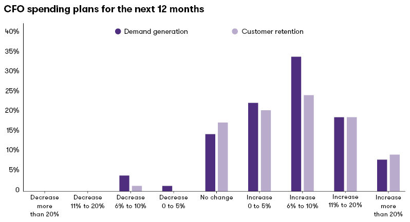 CFO spending plans for the next 12 months
