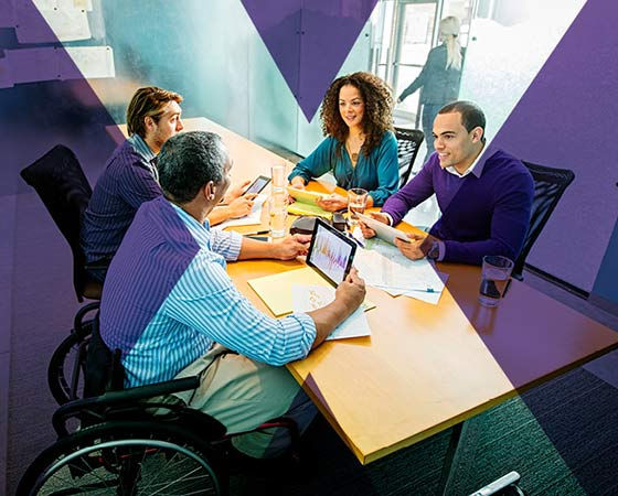 Business people using digital tablets