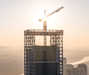 developing city a high rise building under construction